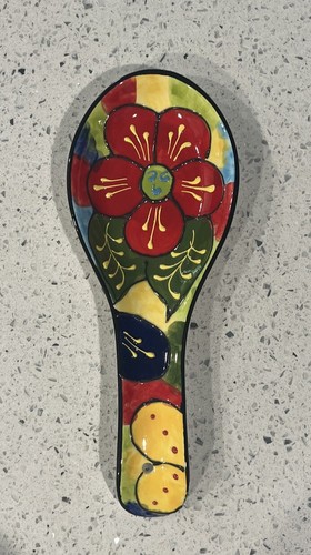 VTG Del Rio Salado Hand Painted Ceramic Spoon rest flower floral Made in Spain - Bild 2 von 6