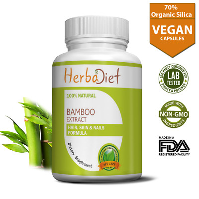 Skin Hair Nails Growth Supplement Bamboo Extract Capsules With 70 Silica Ebay