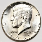 1967 50c Kennedy 40% Silver Half Dollar Uncirculated - Blazing Luster