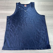 VTG Nike Tank Top Mens Large Blue Basketball Jersey Dazzle Center Swoosh 90s USA
