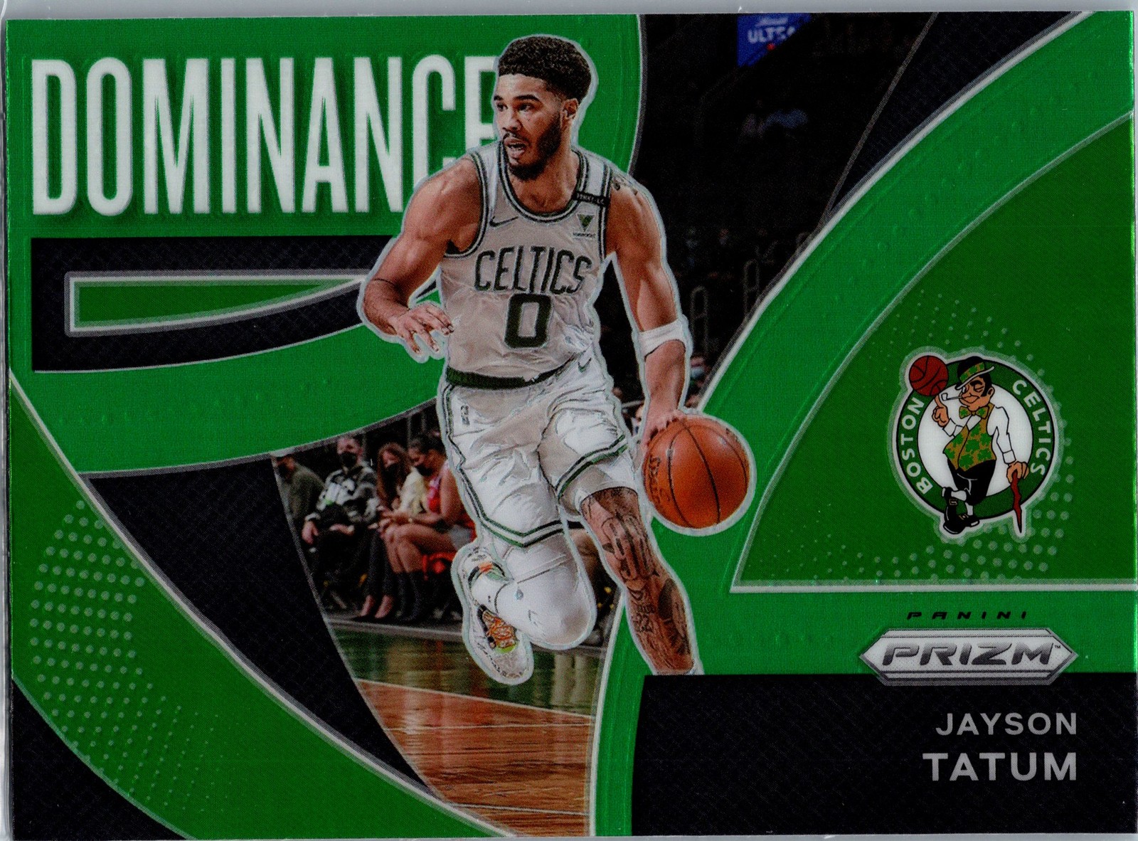 2021-22 Panini Prizm #5 Jayson Tatum Dominance Prizms Green