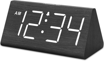 DreamSky Wooden Digital Alarm Clock Large Numbers USB Port Loud Alarm Dimmer