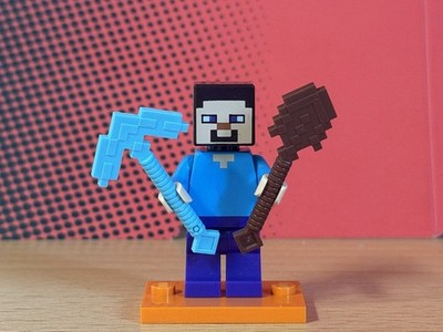 LEGO Minecraft - Steve (min009) mit Diamant-Spitzhacke & Holzschaufel -Gebraucht