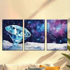 3pcs Diamonds under the stars  Wall Art Canvas Framed 50x70cm