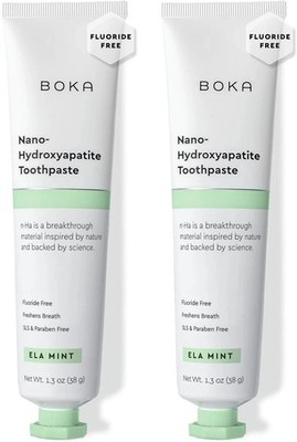 2 Pack Fluoride Free Nano Hydroxyapatite Toothpaste Sensitive Teeth Ela Mint