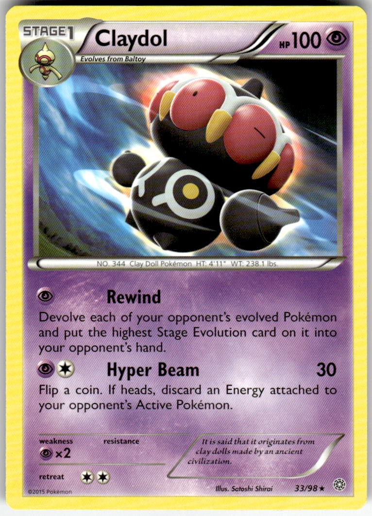 Claydol 33/98 Rare Ancient Origins Pokemon Near Mint
