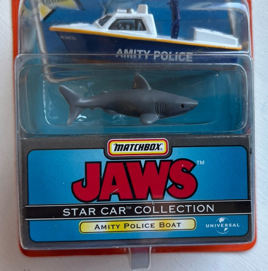 JAWS Amity Police Boat W/Shark 1998 Matchbox Star Car Collection