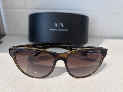 ARMANI EXCHANGE AX4015 8041/13 Brown W/ Gold Gradient Cat Eye Sunglasses 56mm
