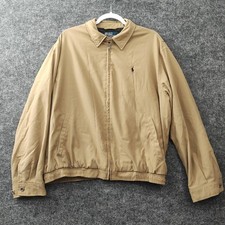 Vintage Polo Ralph Lauren Harrington Bomber Jacket Tartain Linned Mens Large Tan