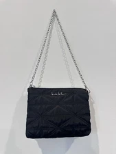 Nicole Miller Quilited Black  Chain  Purse