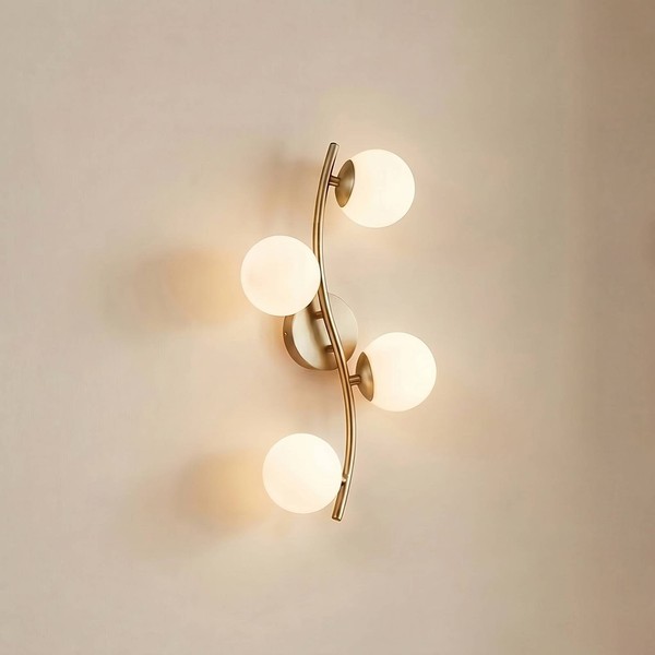 Lindby Wandleuchte, Wandlampe Innen 'Josiana' (Modern) In Gold / Messing Aus Gla-image