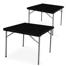  2 Packs Vinyl Card Tablecloth with Flannel Backing 34x34 inch - Waterproof 