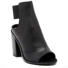 New Dolce Vita Lauri Open Toe Black Leather Bootie Sz 8.5