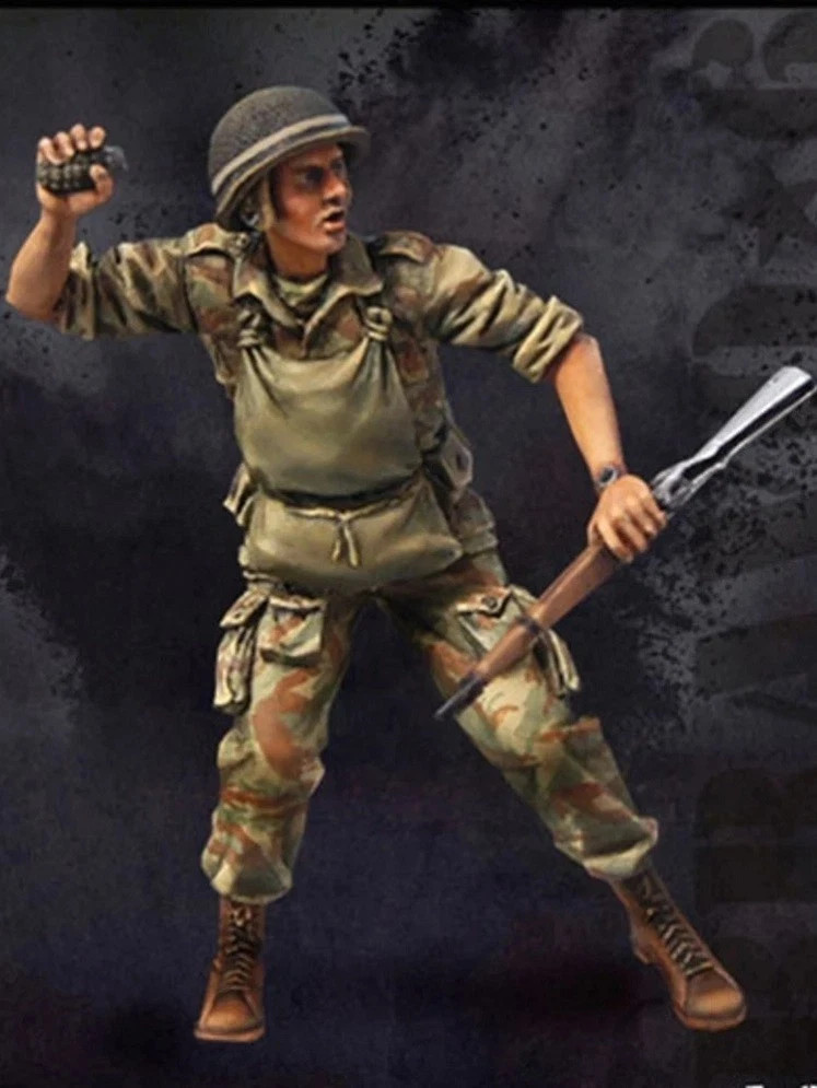 Unpainted 1/35 French Paratrooper Vietnam War Resin Figure Model Kit Unassembled