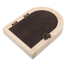 Coffee Wood Fairy Door Socket Cover Baby Proof Outlet Safety Plug Guard