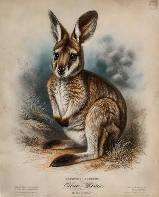 8x10 Wallaby Portrait Study Art Print - 971463216
