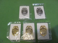 Lot of 5 Security Guard Badges. Made in Taiwan.