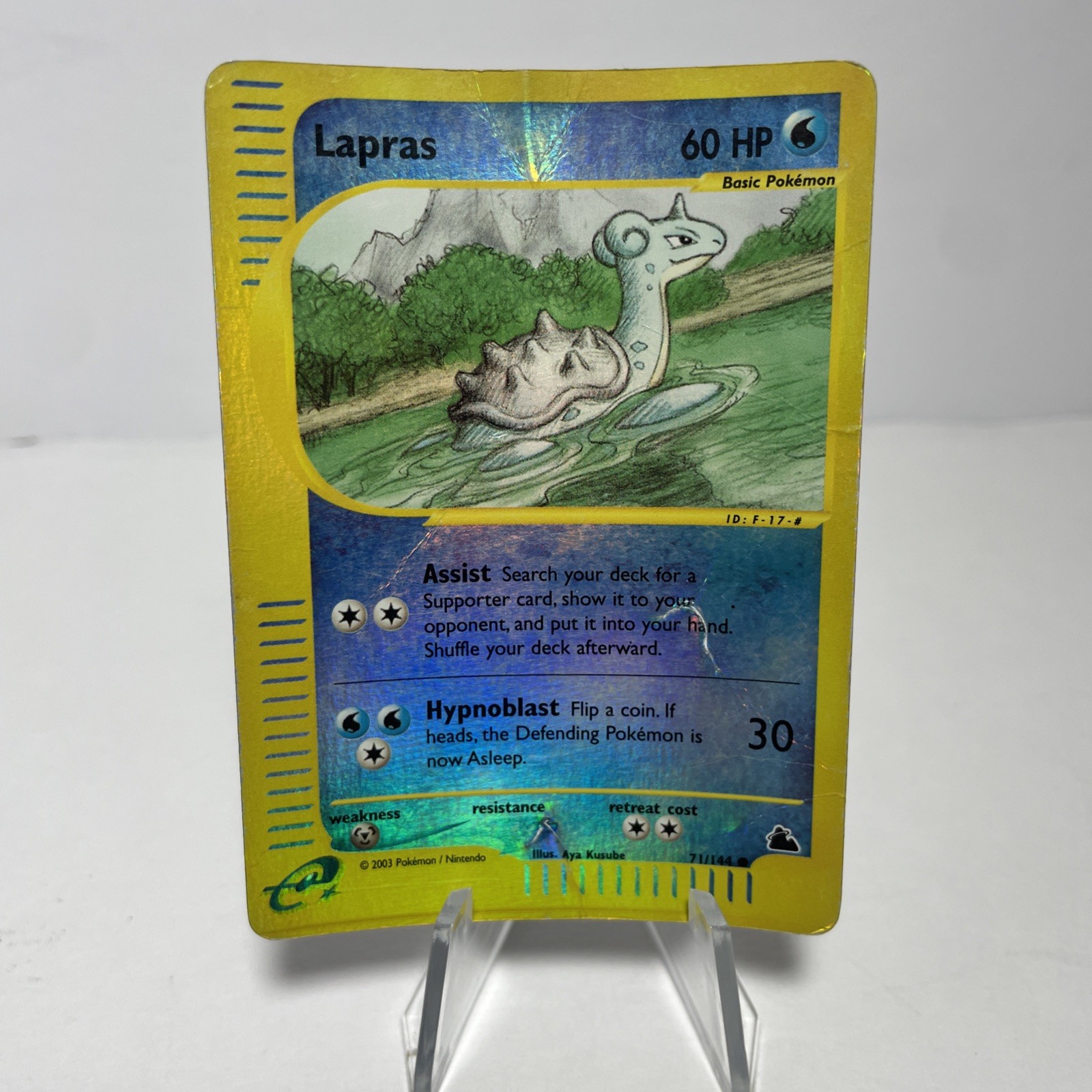 Pokémon TCG Lapras Card Skyridge 71/144 Reverse Holo Rare Refractor HP