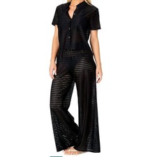 Hurley Women's 2 Piece Crochet Cover Up Set Shirt  Pants Swim Beach Outfit M NW