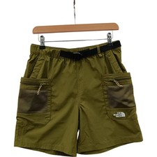 The North Face Cargo Shorts S Army Green Pockets Belted Menswear - Preloved