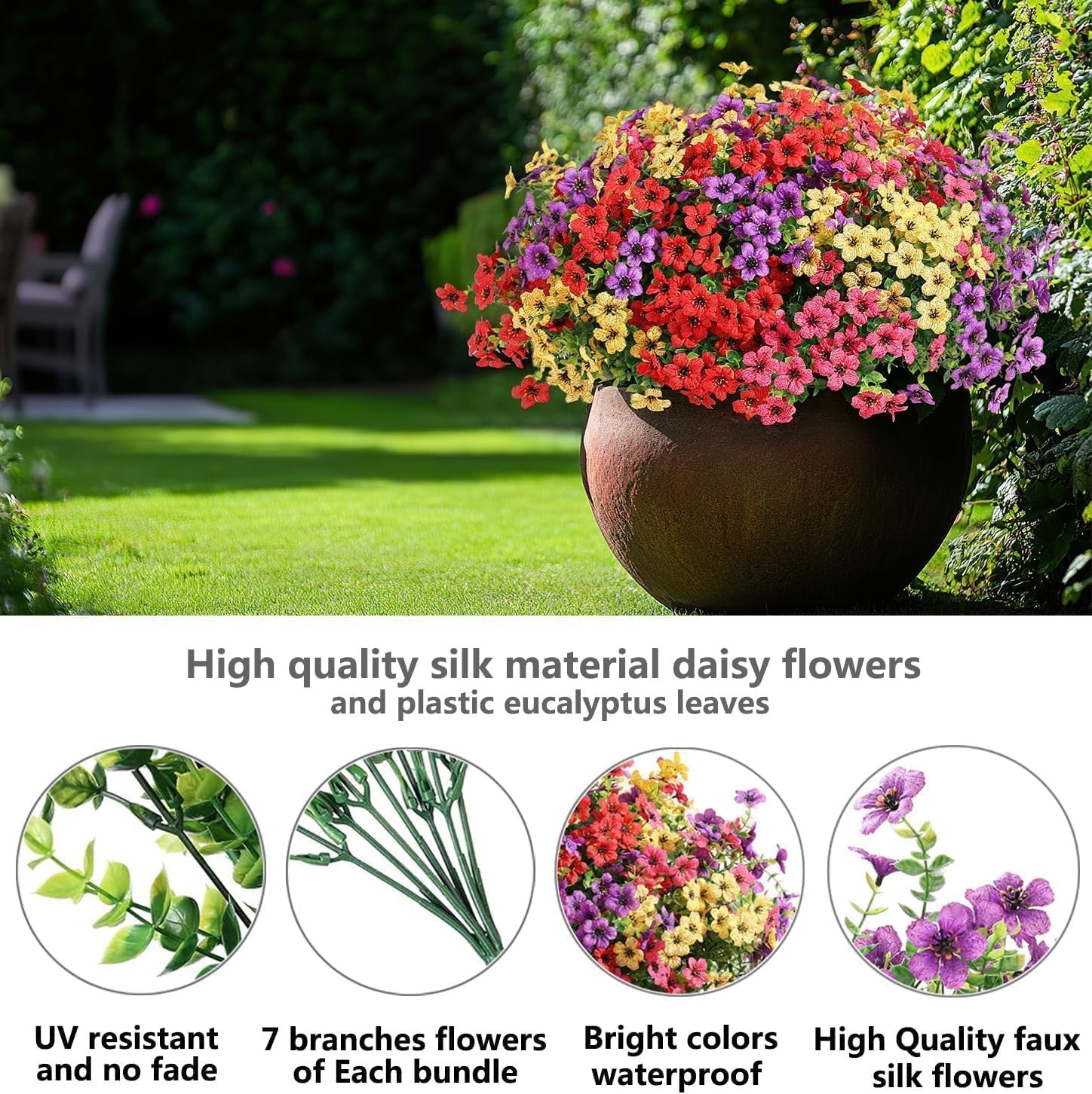 Christmas Home Decor Artificial Flowers Decoration Faux Plants,Fake Flowers A...