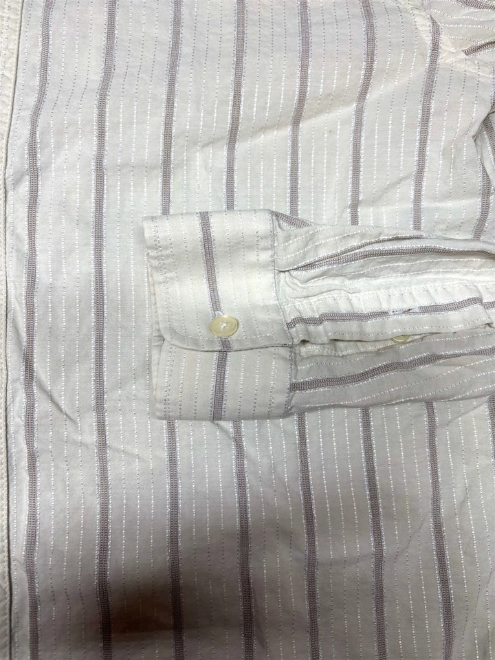 Armani Exchange Mens Button Front Long Sleeve Stripe Shirt Medium M - Image 2 of 3