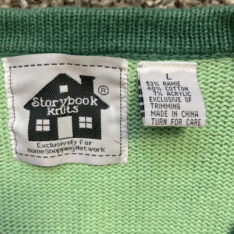 Vintage Storybook Knits Cardigan Sweater Womens Large Butterfly/Dragonfly/Floral - Image 4 of 4