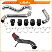 3" Intercooler Pipe+4" Cold Air Intake Kit for 13-16 GMC Chevy 6.6L LML Duramax