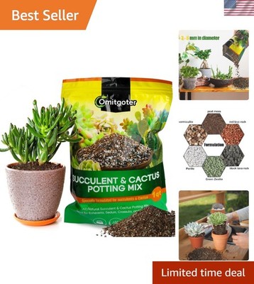 Succulent & Cactus Soil Potting Mix 1qt, Natural Organic Potting Mix for Cact...