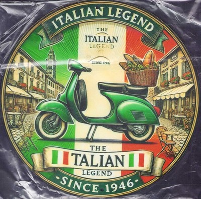 Blechschild ''Italian Legend'' Retro Vintage (20cm Ø) Motor Roller Werbung