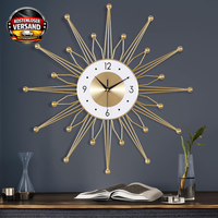 Lafocuse Gold Wanduhr Groß Metall, Kreative Design Lautlos Wanduhr Modern, Ohne