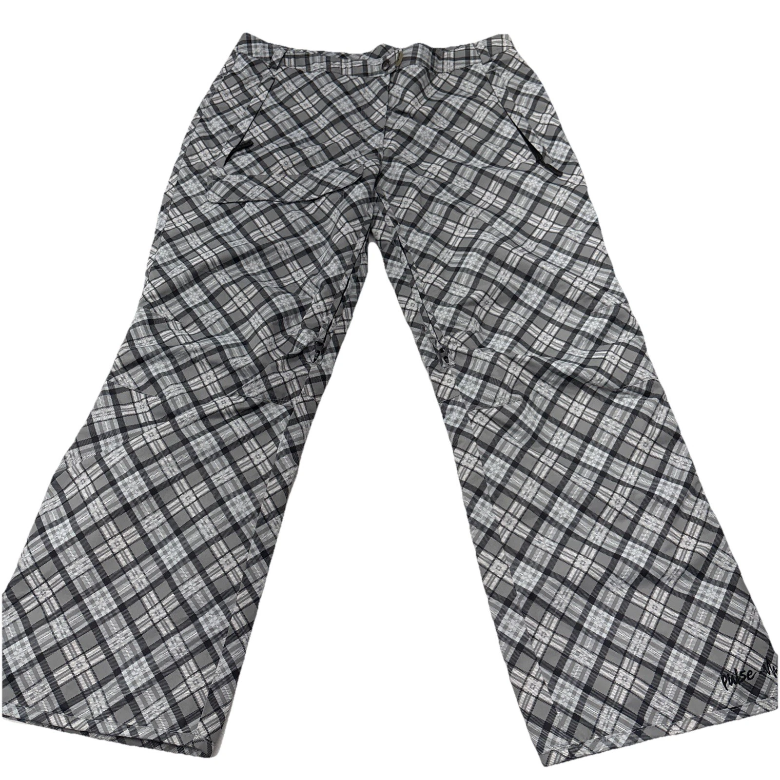 Pulse Plaid Retro Ski Snow Pants Snowboard Vent Zips Gaiters Size Men’s L