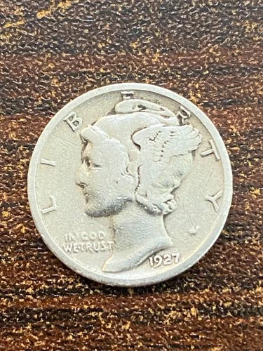 1927 P MERCURY SILVER DIME A VERY FINE COIN . PLUS A SURPRISE