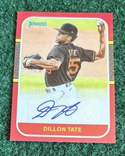 DILLON TATE - 19/99 - 2021 DONRUSS RETRO 1987 SIGNATURES RED INSERT CARD #87S-DT