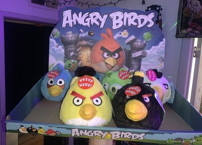 RARE Angry Birds Classic Product Display Unit WITH PLUSHIES | 18''x12'' 2011