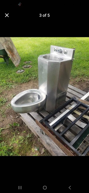 Stainless Steel Prison Jail Toilet Sink. Used
