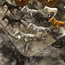 Vintage Plastic Toy Horses Western Cowboy