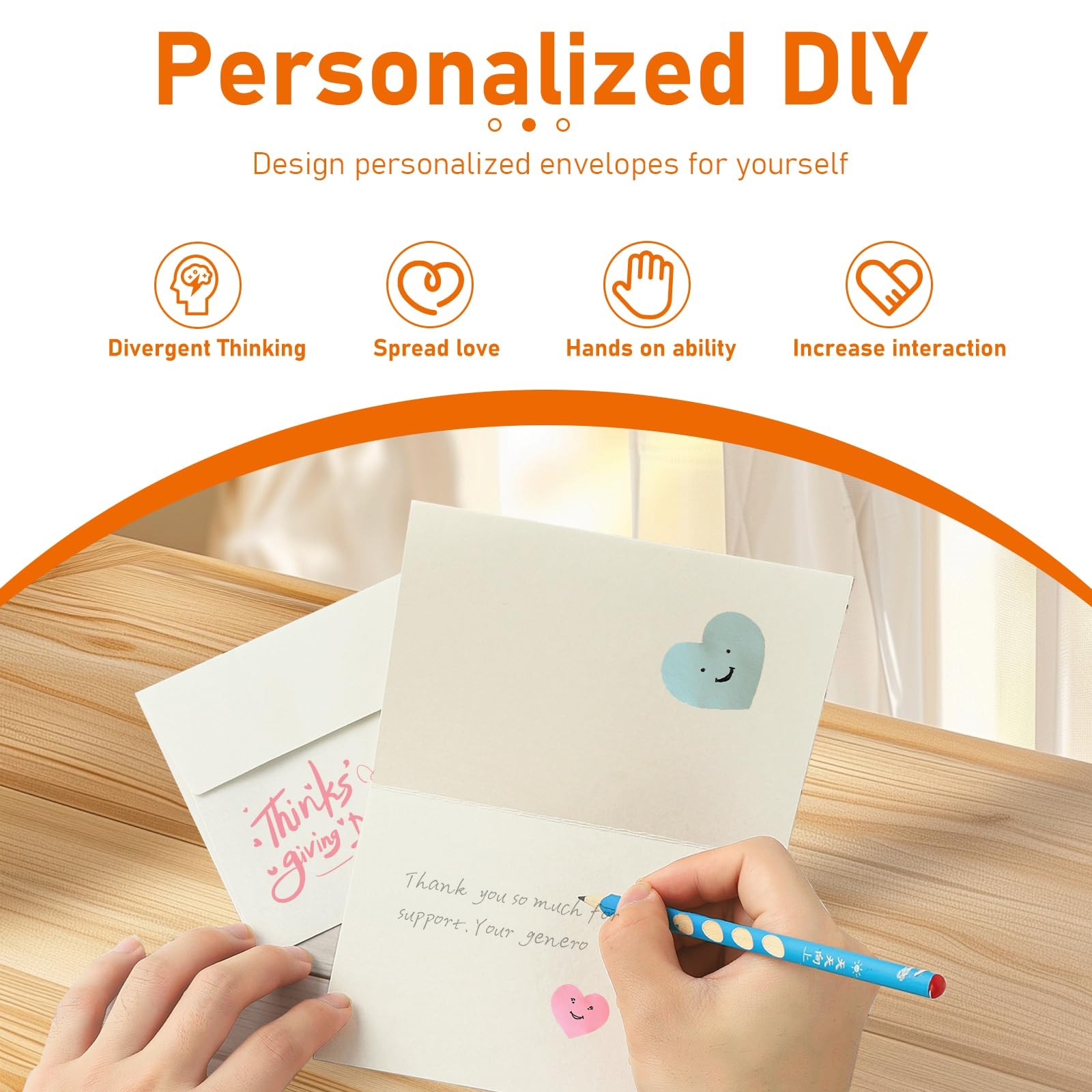 100 Packs Cream Blank Cards and Envelopes 5 x 7 Off White Heavyweight Folded ... thumbnail 5