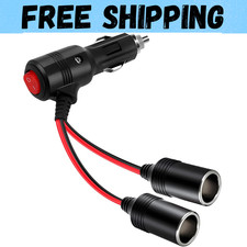 Universal Car Cigarette Lighter Adapter With Switch 2-socket 12v24v Splitter