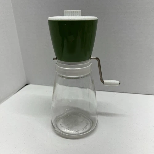 Vintage - 1960s Federal Housewares Manual Nut Grinder Chopper, Avocado Green