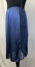 Bestform Nylon Half Slip Lace Accents Lace Side Panel W Slit Navy Blue Sz Medium