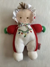 Soft Dreams Christmas Rattle Doll Plush 8" Thermal Waffle Stuffed Toy Excellent
