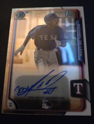 2015 Bowman Chrome Michael De Leon AUTOGRAPH Rangers