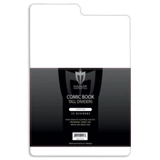 Pack of 25 Max Pro White Tabbed Plastic Tall Comic Book Storage Box Dividers