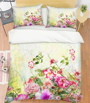 3D Flower Leaf ZHUA283 Bed Pillowcases Quilt Duvet Cover Set Queen King Zoe