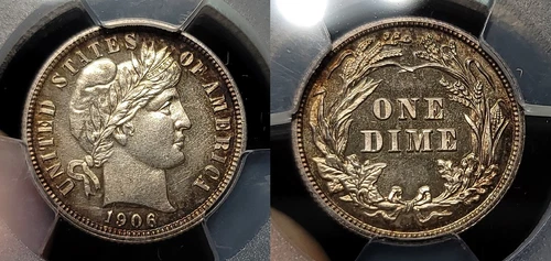 1906 Proof Barber Dime 10c PCGS PR 64