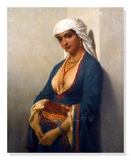 Lovely Egyptian Lady, La Fidele, Vintage Art Reprint