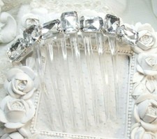 Large Clear Rhinestones French Hair Comb, Large Rhinestone Wedding hair comb