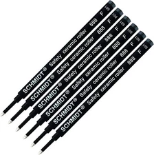 3 or 6 Pack  Schmidt 888 Rollerball Refill Black Fine Tip