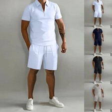2-Piece Set Mens Summer Outfit Short Sleeve T Shirts Shorts Set Casual Sweatsuit